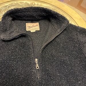 Vintage 90s Woolrich Rugged Outdoorwear Sherpa Fleece Pullover USA Made Black S